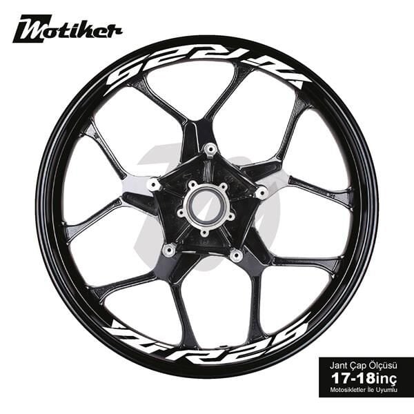 YAMAHA YZF-R25 JANT İÇİ YAZI STİCKER ETİKET MODELİ BEYAZ