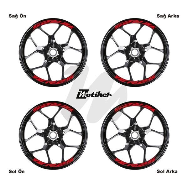 YAMAHA YZF-R25 JANT İÇİ YAZI STİCKER ETİKET MODELİ KIRMIZI