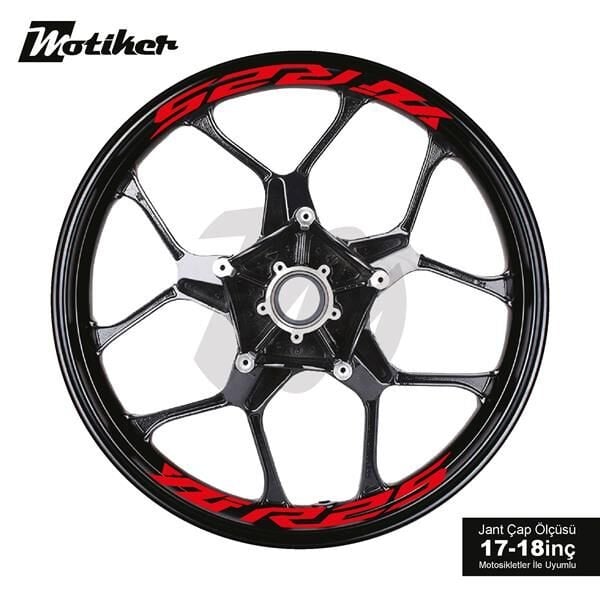 YAMAHA YZF-R25 JANT İÇİ YAZI STİCKER ETİKET MODELİ KIRMIZI