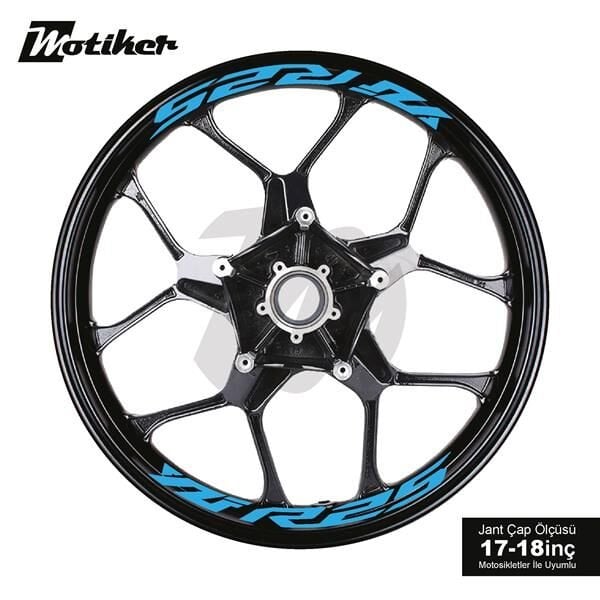 YAMAHA YZF-R25 JANT İÇİ YAZI STİCKER ETİKET MODELİ AÇIK MAVİ