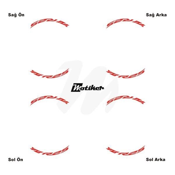 YAMAHA YZF-R25 JANT İÇİ YAZI STİCKER ETİKET MODELİ NEON TURUNCU