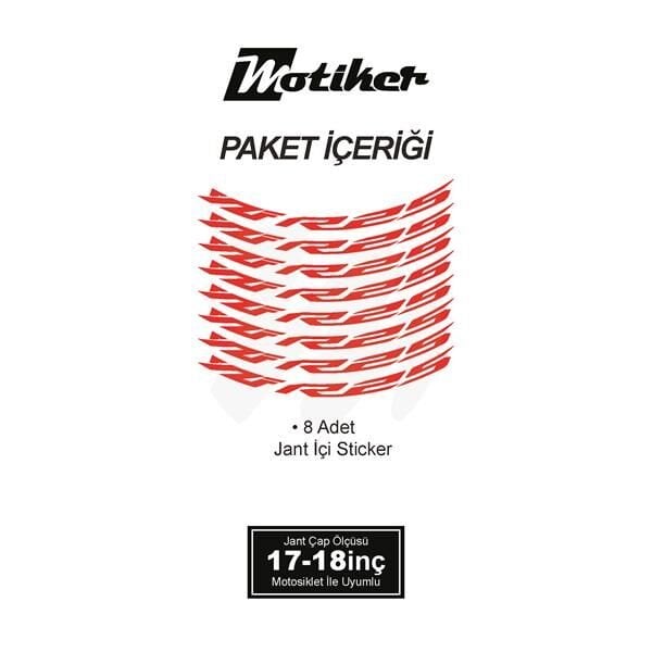 YAMAHA YZF-R25 JANT İÇİ YAZI STİCKER ETİKET MODELİ NEON TURUNCU