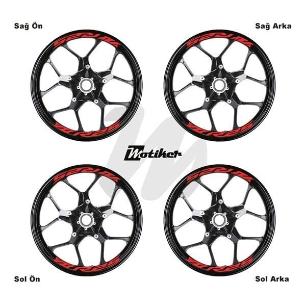 YAMAHA YZF-R25 JANT İÇİ YAZI STİCKER ETİKET MODELİ NEON TURUNCU