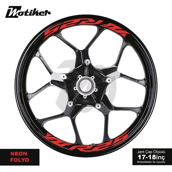 YAMAHA YZF-R25 JANT İÇİ YAZI STİCKER ETİKET MODELİ NEON TURUNCU