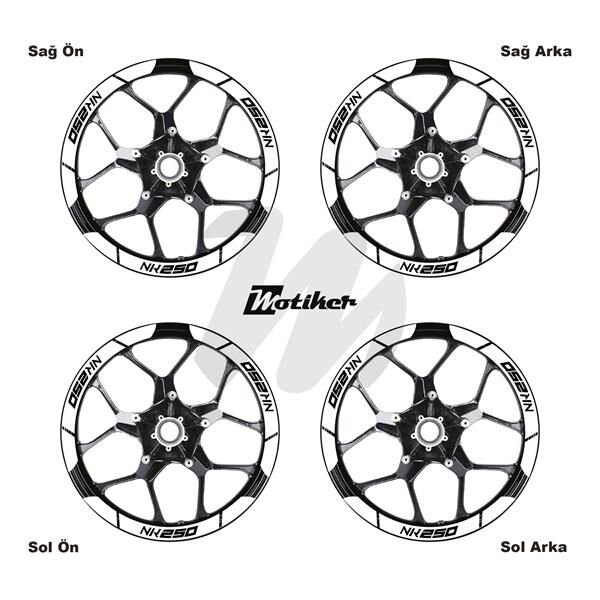 CFMOTO 250NK İÇ DIŞ JANT STİCKER ETİKET MODELİ BEYAZ