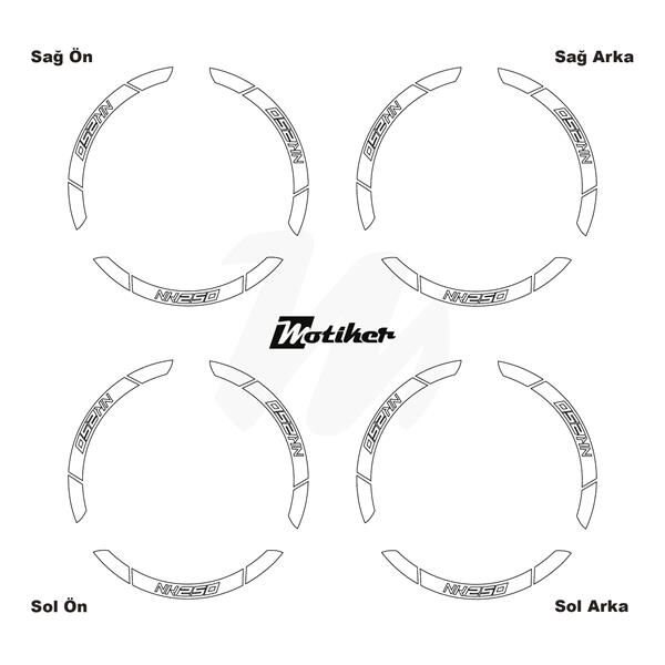 CFMOTO 250NK İÇ DIŞ JANT STİCKER ETİKET MODELİ BEYAZ