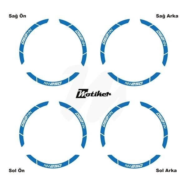 CFMOTO 250NK İÇ DIŞ JANT STİCKER ETİKET MODELİ MAVİ