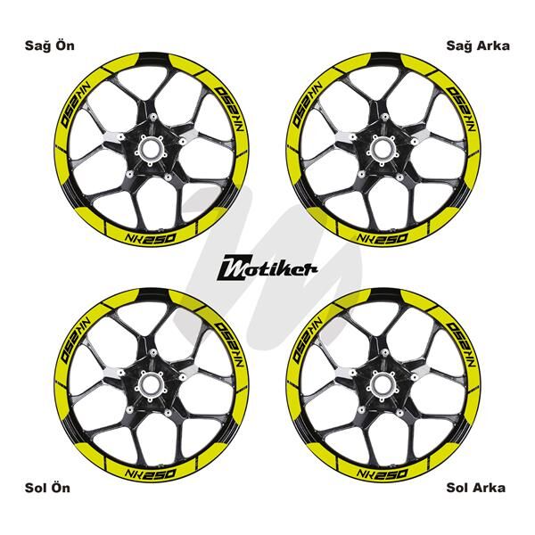 CFMOTO 250NK İÇ DIŞ JANT STİCKER ETİKET MODELİ NEON SARI (YEŞİL)