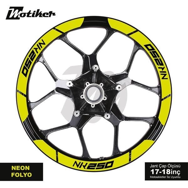 CFMOTO 250NK İÇ DIŞ JANT STİCKER ETİKET MODELİ NEON SARI (YEŞİL)