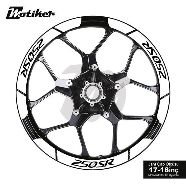 CFMOTO 250SR İÇ DIŞ JANT STİCKER ETİKET MODELİ BEYAZ