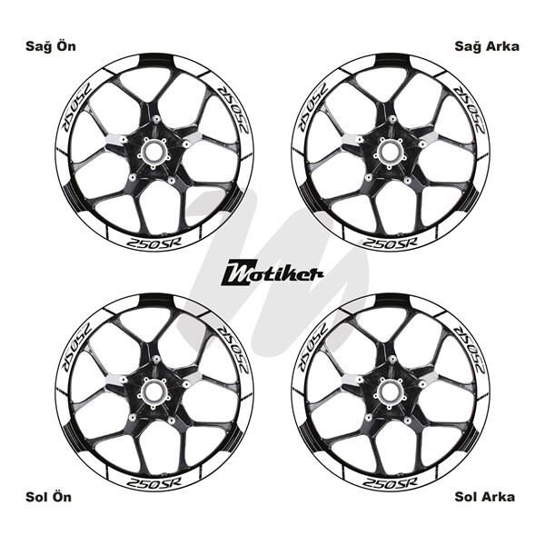 CFMOTO 250SR İÇ DIŞ JANT STİCKER ETİKET MODELİ BEYAZ