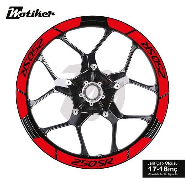 CFMOTO 250SR İÇ DIŞ JANT STİCKER ETİKET MODELİ KIRMIZI