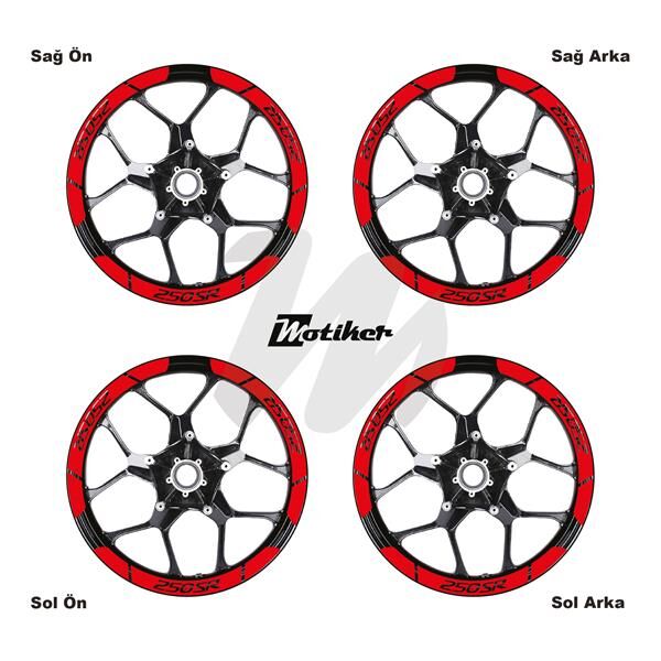 CFMOTO 250SR İÇ DIŞ JANT STİCKER ETİKET MODELİ KIRMIZI