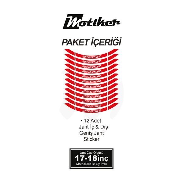 CFMOTO 250SR İÇ DIŞ JANT STİCKER ETİKET MODELİ KIRMIZI