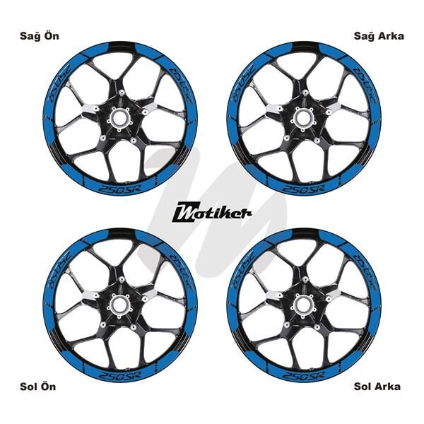 CFMOTO 250SR İÇ DIŞ JANT STİCKER ETİKET MODELİ MAVİ