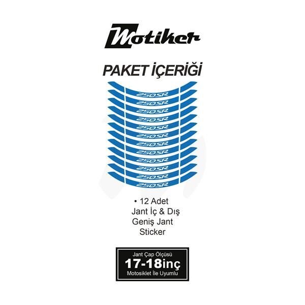 CFMOTO 250SR İÇ DIŞ JANT STİCKER ETİKET MODELİ MAVİ
