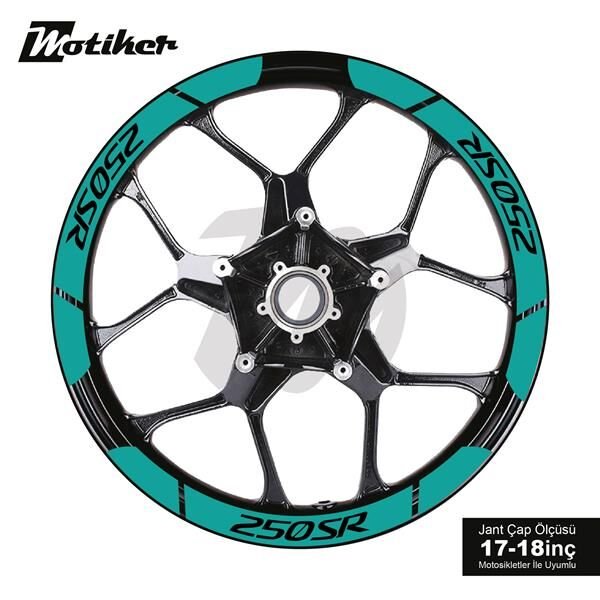 CFMOTO 250SR İÇ DIŞ JANT STİCKER ETİKET MODELİ TURKUAZ
