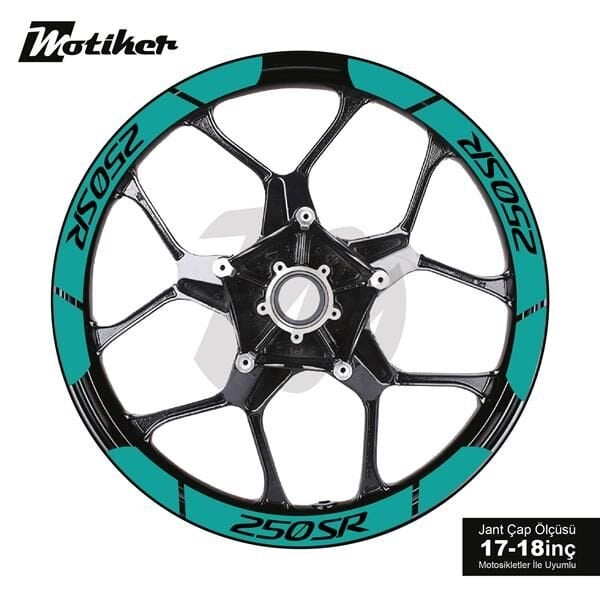 CFMOTO 250SR İÇ DIŞ JANT STİCKER ETİKET MODELİ TURKUAZ