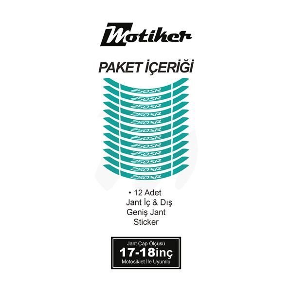 CFMOTO 250SR İÇ DIŞ JANT STİCKER ETİKET MODELİ TURKUAZ