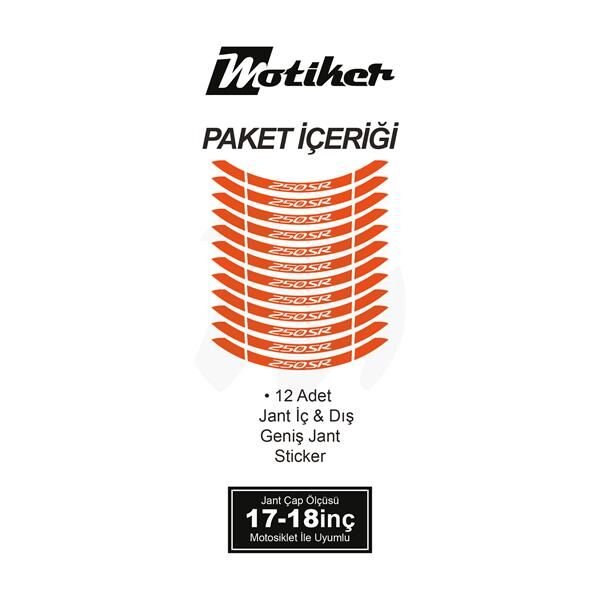 CFMOTO 250SR İÇ DIŞ JANT STİCKER ETİKET MODELİ TURUNCU