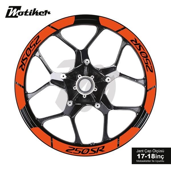 CFMOTO 250SR İÇ DIŞ JANT STİCKER ETİKET MODELİ TURUNCU