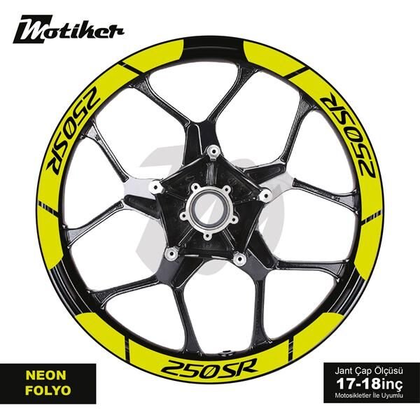CFMOTO 250SR İÇ DIŞ JANT STİCKER ETİKET MODELİ NEON SARI (YEŞİL)