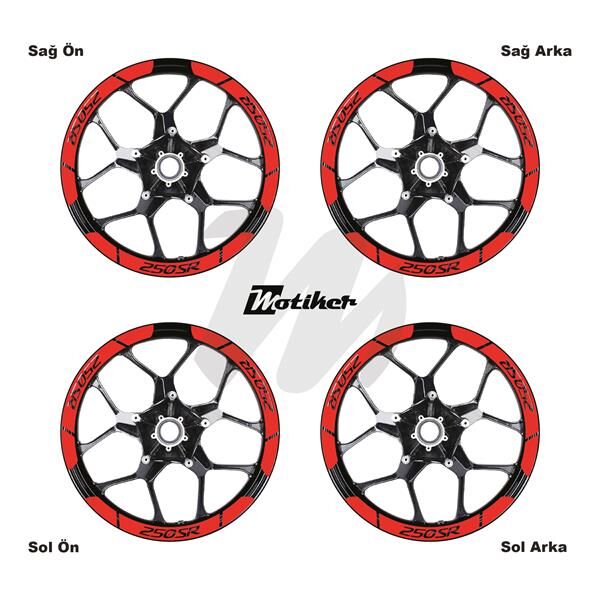 CFMOTO 250SR İÇ DIŞ JANT STİCKER ETİKET MODELİ NEON TURUNCU