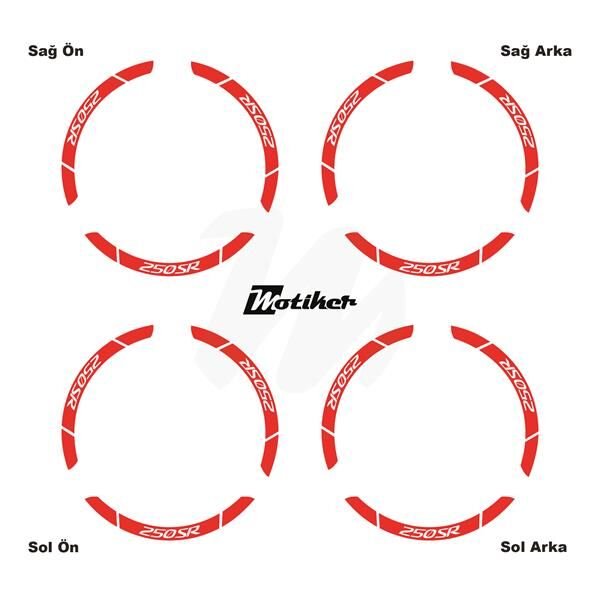 CFMOTO 250SR İÇ DIŞ JANT STİCKER ETİKET MODELİ NEON TURUNCU