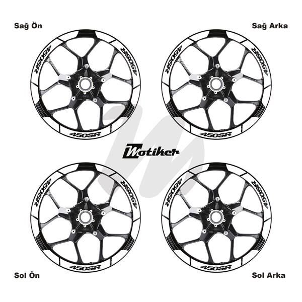 CFMOTO 450SR İÇ DIŞ JANT STİCKER ETİKET MODELİ BEYAZ