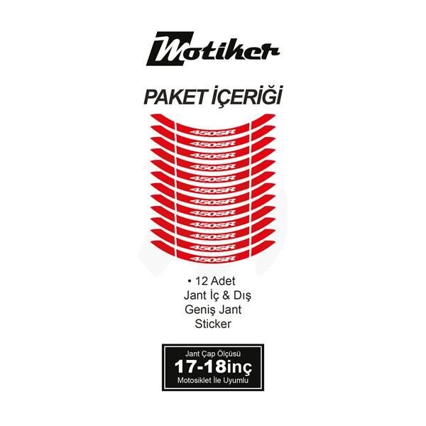 CFMOTO 450SR İÇ DIŞ JANT STİCKER ETİKET MODELİ KIRMIZI