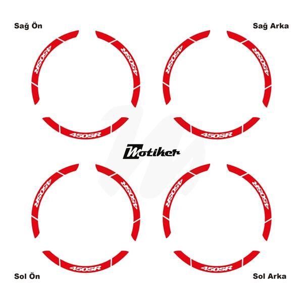 CFMOTO 450SR İÇ DIŞ JANT STİCKER ETİKET MODELİ KIRMIZI