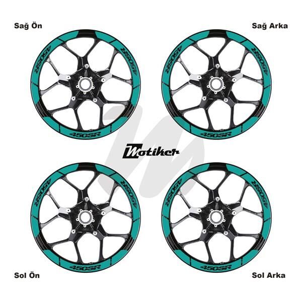 CFMOTO 450SR İÇ DIŞ JANT STİCKER ETİKET MODELİ TURKUAZ