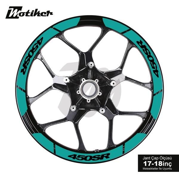 CFMOTO 450SR İÇ DIŞ JANT STİCKER ETİKET MODELİ TURKUAZ
