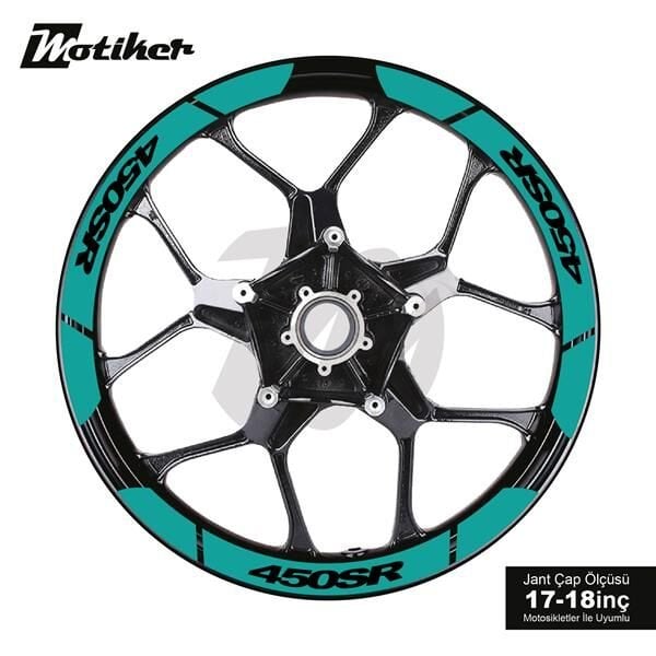 CFMOTO 450SR İÇ DIŞ JANT STİCKER ETİKET MODELİ TURKUAZ