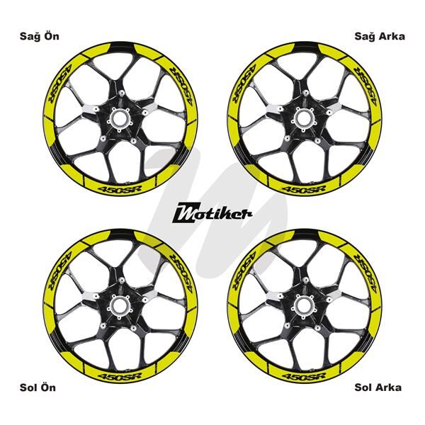 CFMOTO 450SR İÇ DIŞ JANT STİCKER ETİKET MODELİ NEON SARI (YEŞİL)