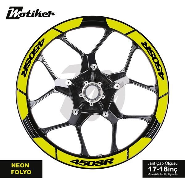 CFMOTO 450SR İÇ DIŞ JANT STİCKER ETİKET MODELİ NEON SARI (YEŞİL)
