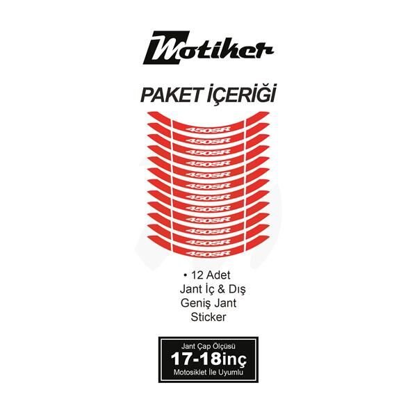 CFMOTO 450SR İÇ DIŞ JANT STİCKER ETİKET MODELİ NEON TURUNCU