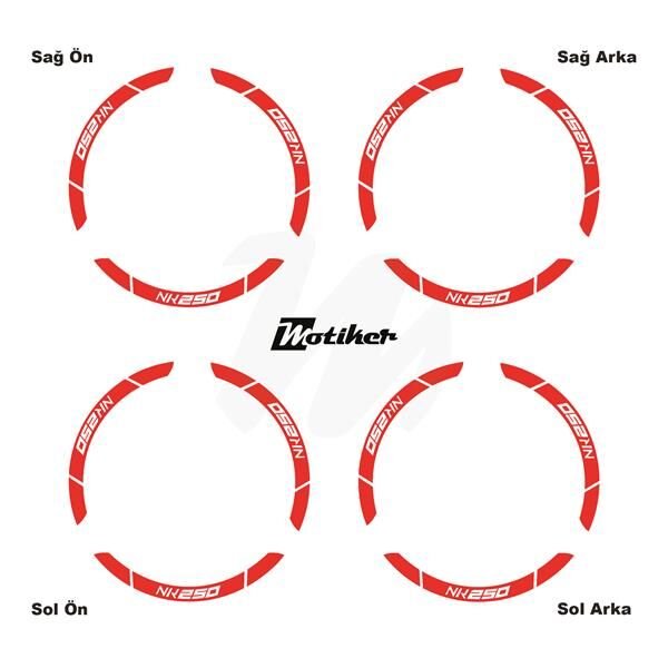 CFMOTO 250NK İÇ DIŞ JANT STİCKER ETİKET MODELİ NEON TURUNCU