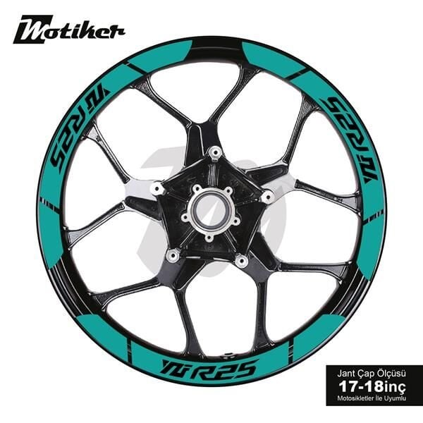 YAMAHA YZF-R25 İÇ DIŞ JANT STİCKER ETİKET MODELİ TURKUAZ