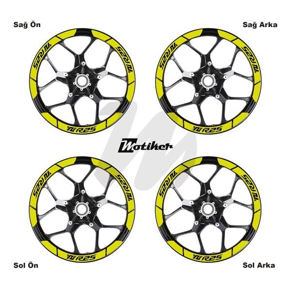 YAMAHA YZF-R25 İÇ DIŞ JANT STİCKER ETİKET MODELİ NEON SARI (YEŞİL)