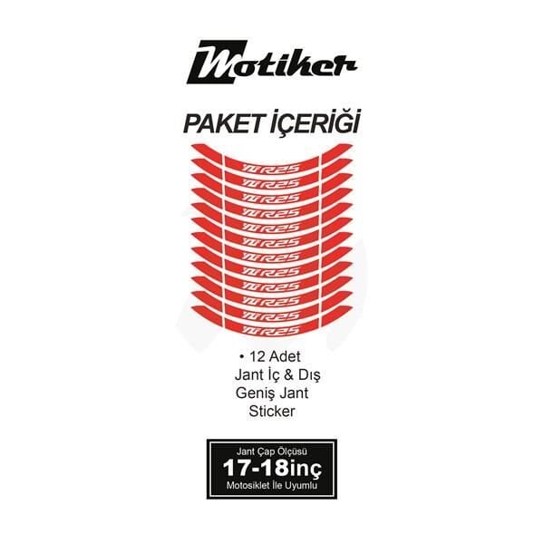 YAMAHA YZF-R25 İÇ DIŞ JANT STİCKER ETİKET MODELİ NEON TURUNCU