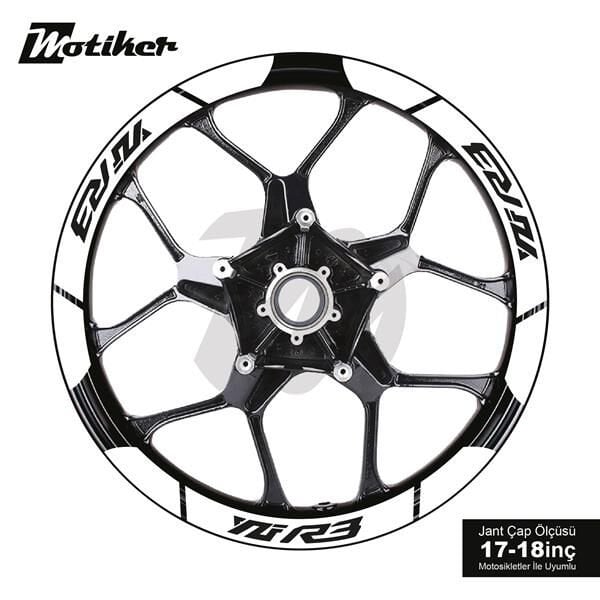 YAMAHA YZF-R3 İÇ DIŞ JANT STİCKER ETİKET MODELİ BEYAZ