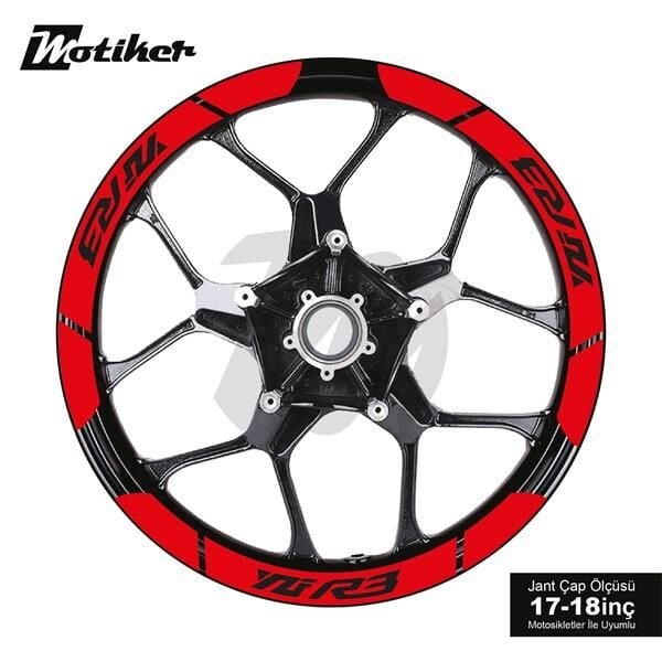 YAMAHA YZF-R3 İÇ DIŞ JANT STİCKER ETİKET MODELİ KIRMIZI