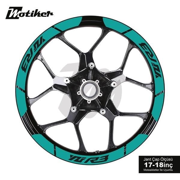 YAMAHA YZF-R3 İÇ DIŞ JANT STİCKER ETİKET MODELİ TURKUAZ