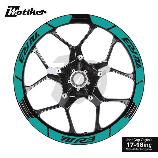 YAMAHA YZF-R3 İÇ DIŞ JANT STİCKER ETİKET MODELİ TURKUAZ