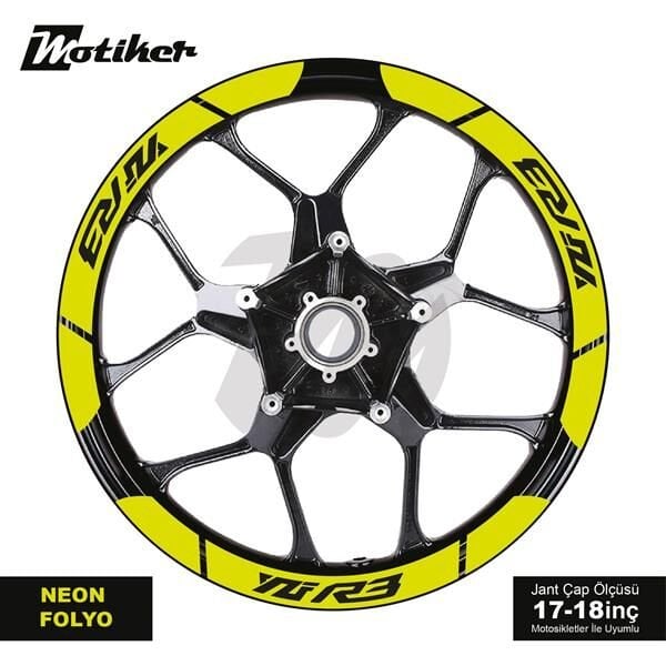 YAMAHA YZF-R3 İÇ DIŞ JANT STİCKER ETİKET MODELİ NEON SARI (YEŞİL)