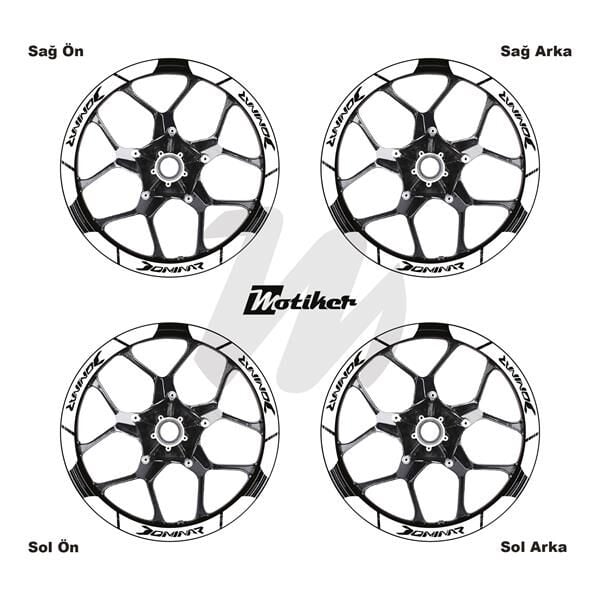 BAJAJ DOMINAR İÇ DIŞ JANTSTİCKER ETİKET MODELİ BEYAZ