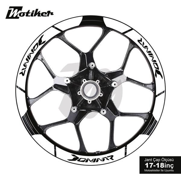 BAJAJ DOMINAR İÇ DIŞ JANTSTİCKER ETİKET MODELİ BEYAZ