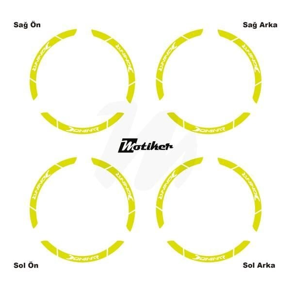 BAJAJ DOMINAR İÇ DIŞ JANTSTİCKER ETİKET MODELİ NEON SARI (YEŞİL)