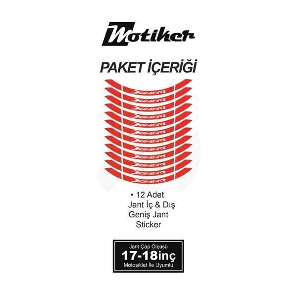 BAJAJ DOMINAR İÇ DIŞ JANTSTİCKER ETİKET MODELİ NEON TURUNCU